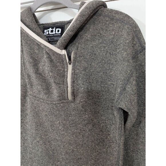 Stio Sweetwater Fleece Hoodie women's size small gray pocket 1/4 zip outdoor‎ - Picture 4 of 10